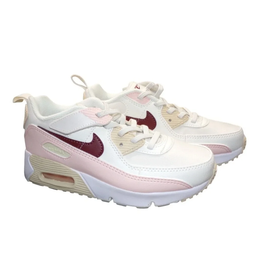 Nike Air‎ Max 90 Girls Phantom/Echo Pink/Sail/Dark Team Red Size 1.5